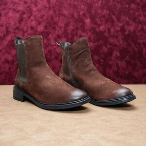 Josef Seibel Women Fashion Comfort Brown Leather Chelsea Boots 11.5US EUR42